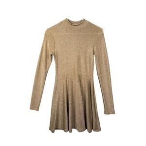 Wild Fable Golden Bronze Woman's‎ Long Sleeve Dress Size Small